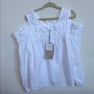 Zara Kids White Long Sleeve Ruffle Top